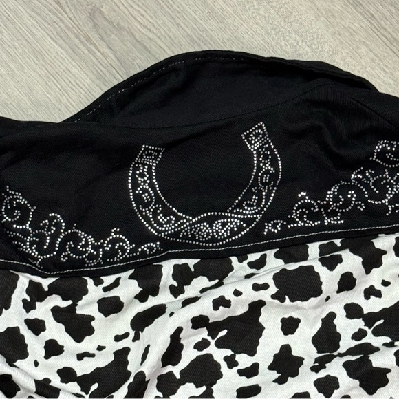 Spirit Halloween Cow spring Cropped Black and White Fringe Jacket - Picture 10 of 12